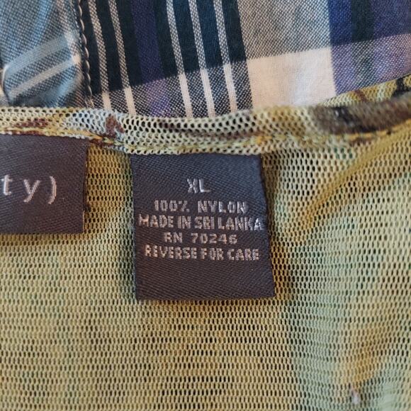 Relativity XL Long Sleeve Paisley Mesh Top Sheer Sleeves 90s Y2K Fairy - Picture 9 of 10